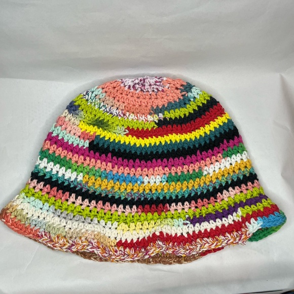 Crochet bucket hat crochet 100% cotton multicolor washable dryable granny sq - Picture 3 of 13